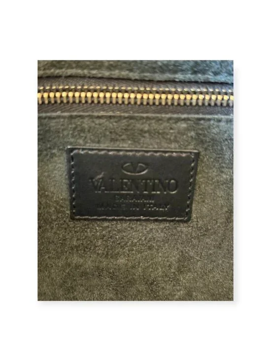 Valentino Garavani Black Leather Glam Lock Chain Shoulder/Crossbody Bag - Picture 6 of 7